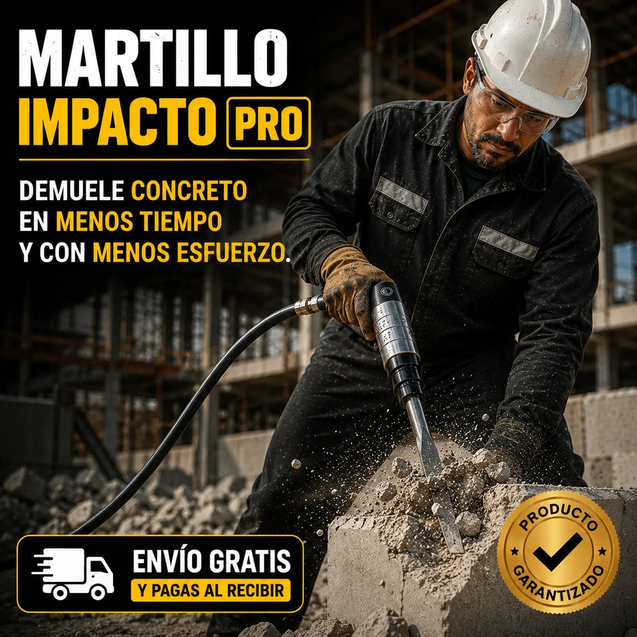 MARTILLO IMPACTO PRO   Potencia industrial para trabajos de demolición y desarme profesionales.