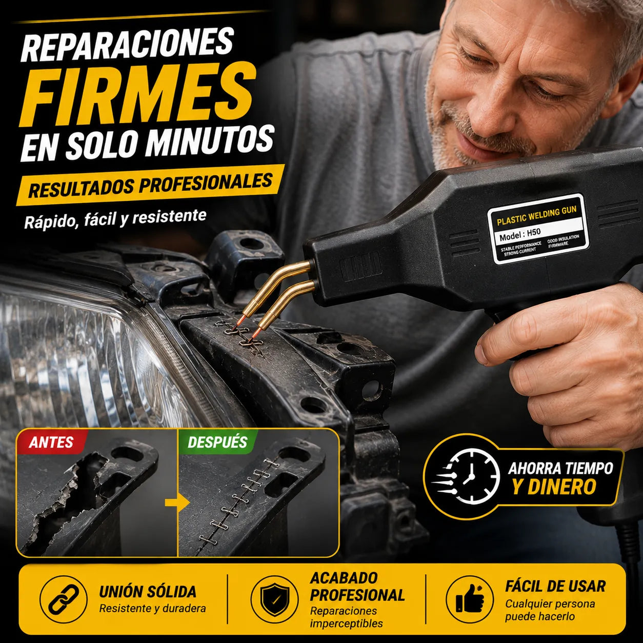 PISTOLA PLASTIC MAX™   Recupera piezas plásticas rotas sin reemplazarlas