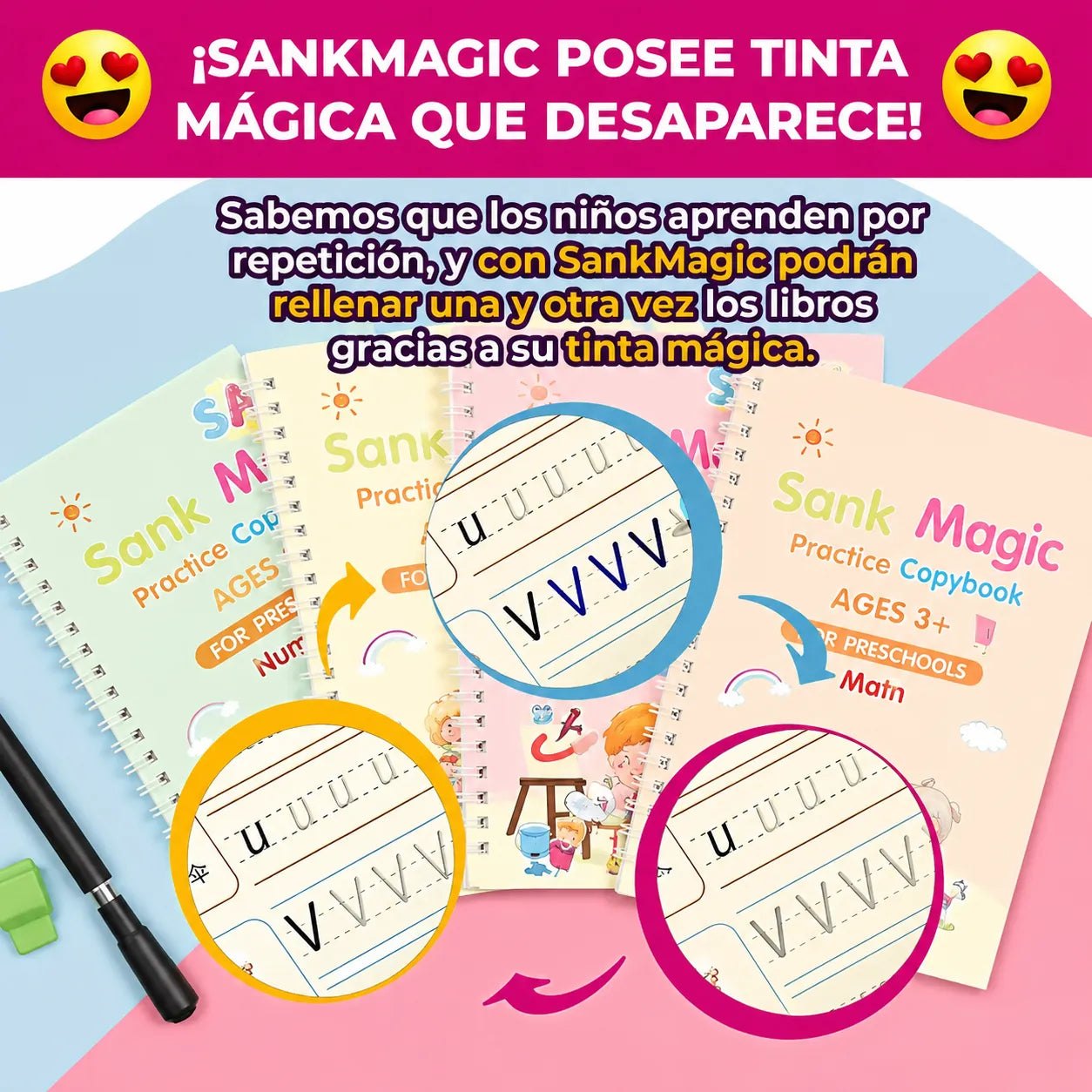 SANK MAGIC™  La forma más divertida de mejorar la escritura de tu hijo