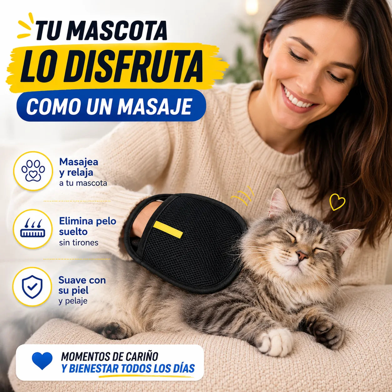 GUANTE PET CLEAN  Elimina pelo y masajea tu mascota al mismo tiempo