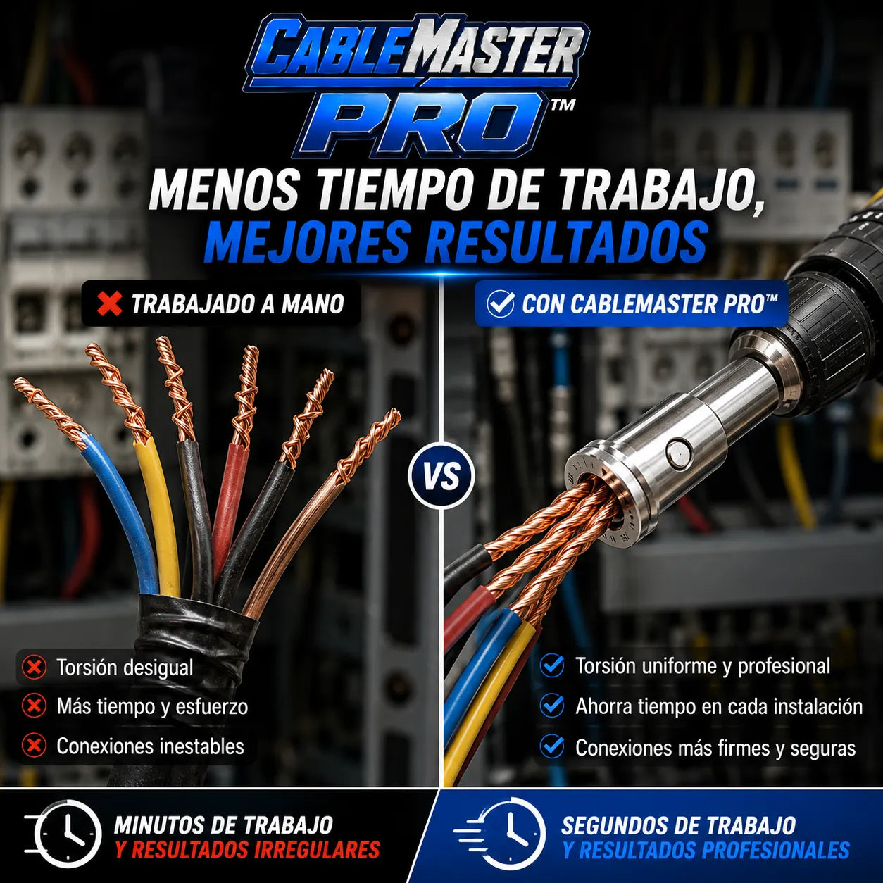 Adaptador CableMaster Pro™   Convierte tu taladro en un trenzador profesional para conexiones rápidas y limpias