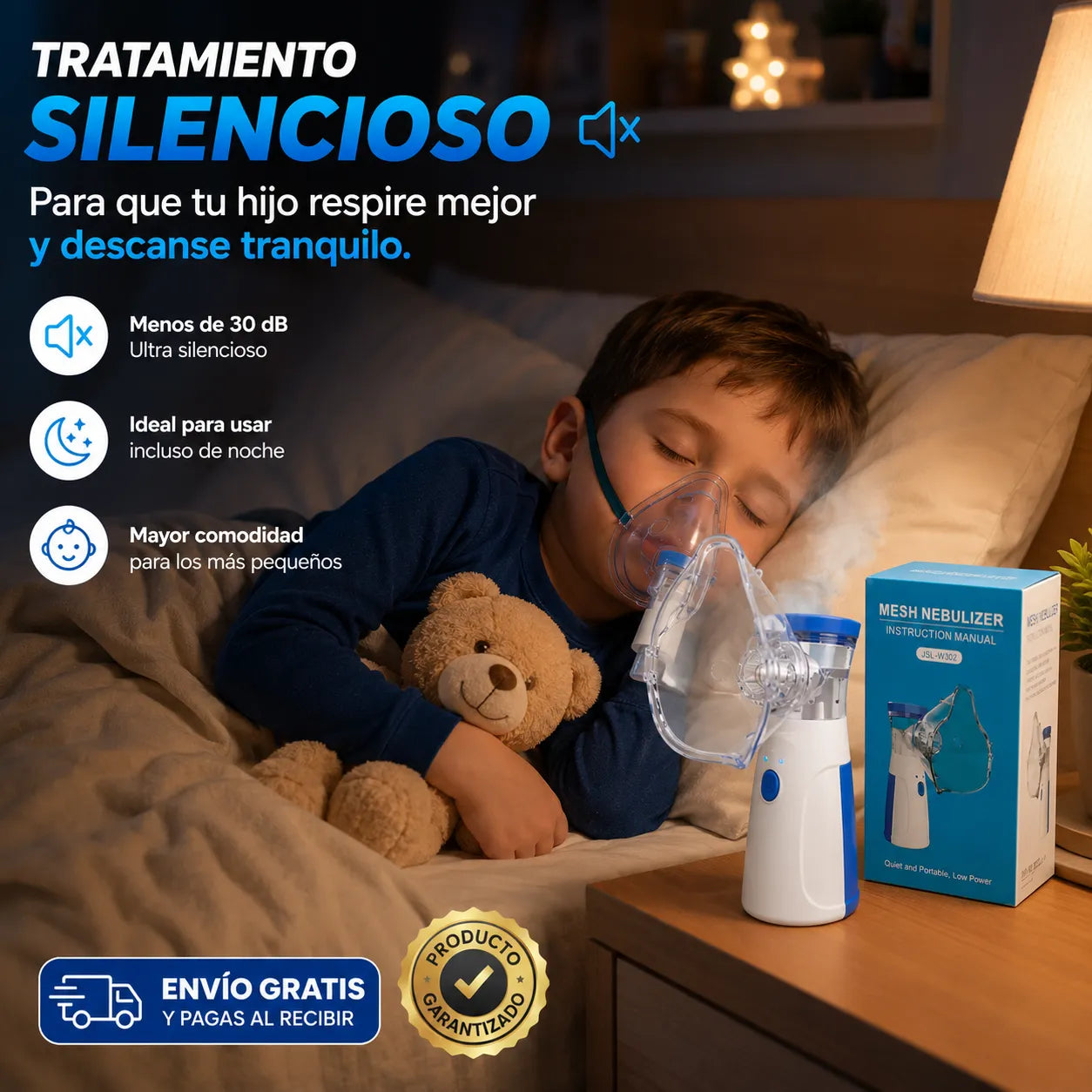 NEBULIZADOR MESH  Terapia respiratoria silenciosa y portátil para la familia