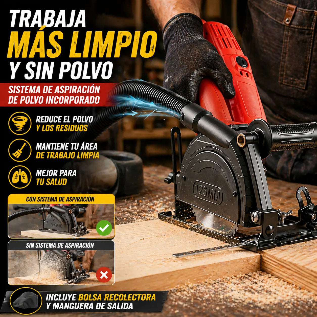 ADAPTADOR CUT PRO MAX™ Convierte tu esmeril en una sierra precisa y profesional