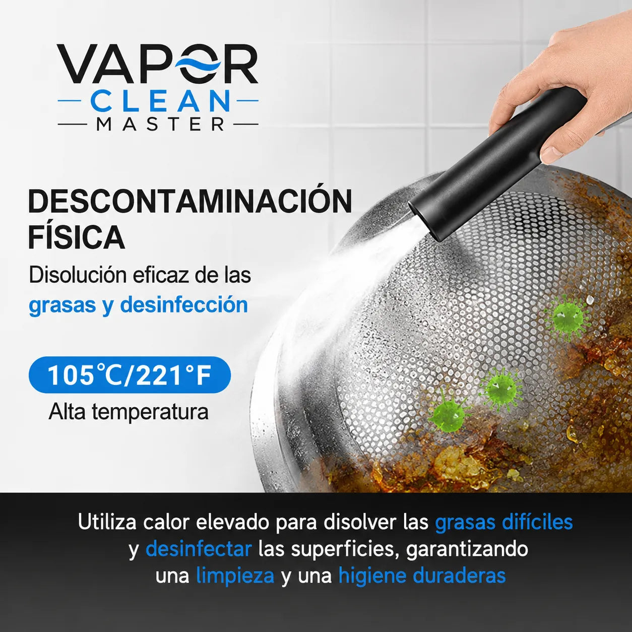 EQUIPO VAPOR CLEAN MASTER  Limpieza profunda y eficiente para tu hogar y automóvil