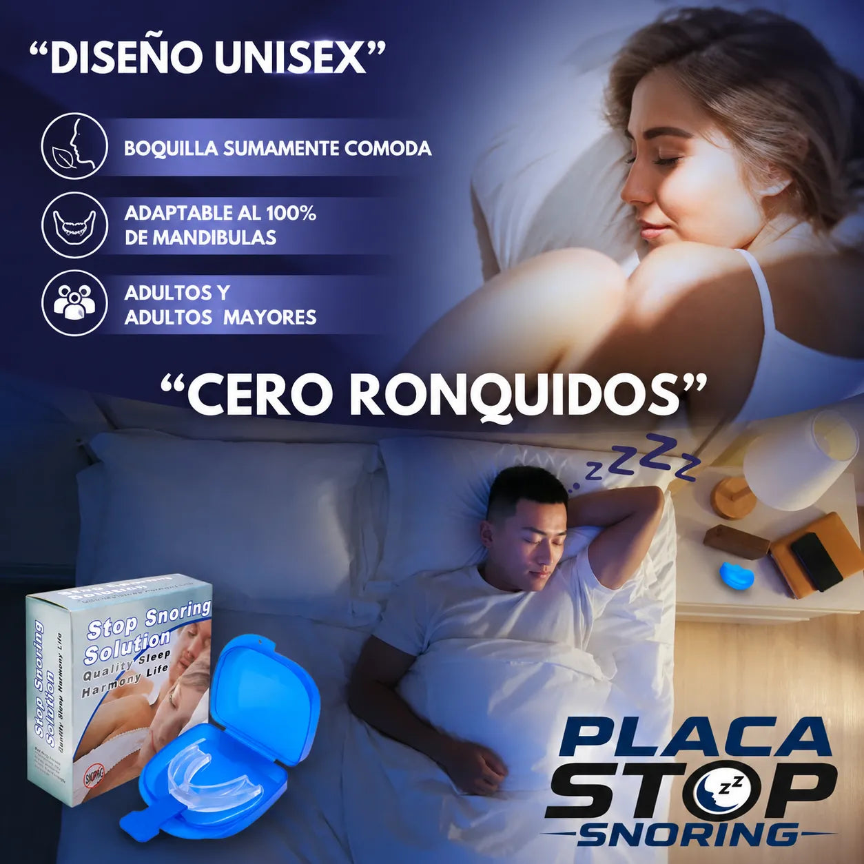 PLACA STOP SNORING El secreto para dormir feliz