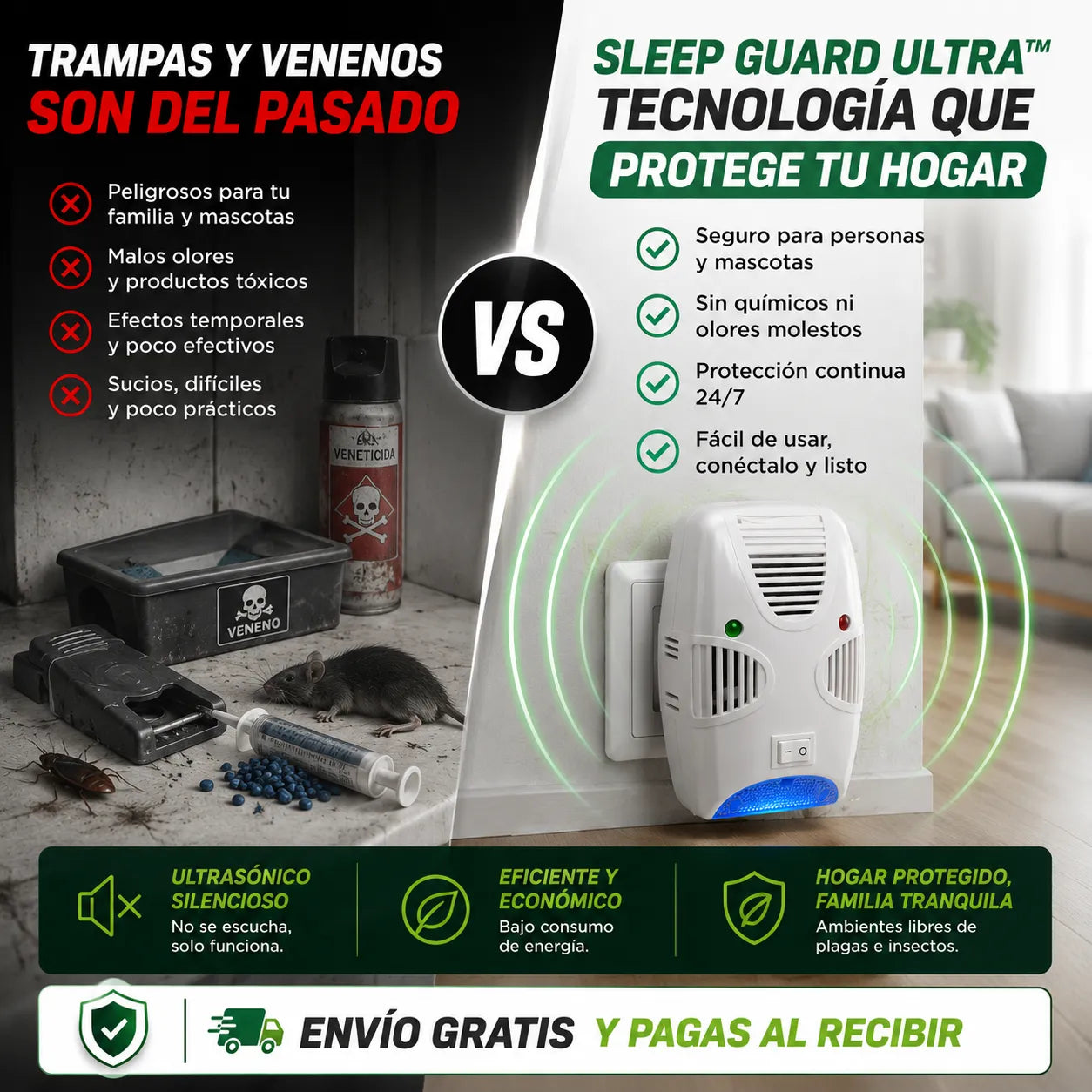 REPELENTE SLEEP GUARD ULTRA™ Duerme tranquilo sin molestias de plagas en casa