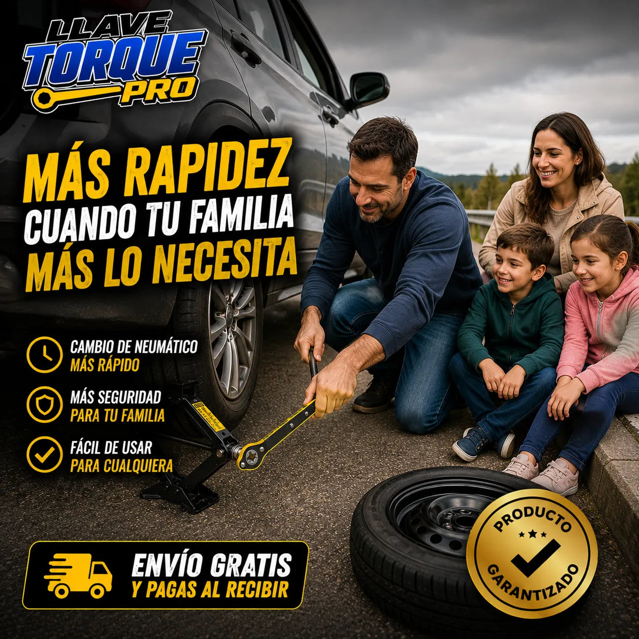 LLAVE TORQUE PRO   Convierte la gata hidráulica de tu auto en un sistema mucho más cómodo