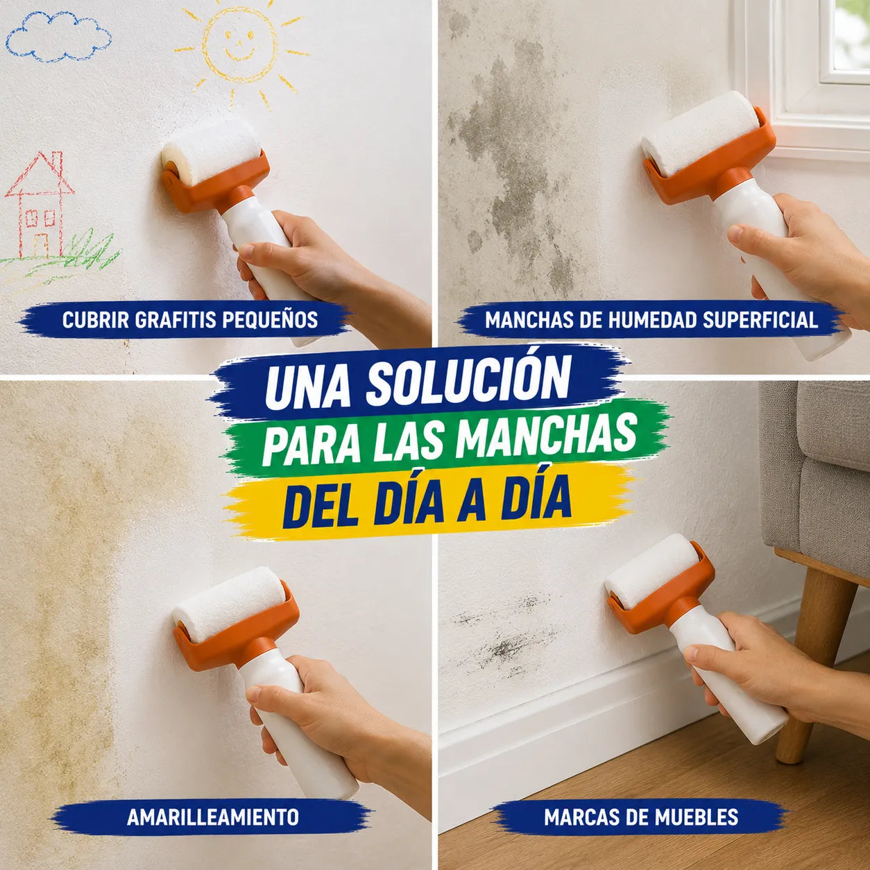 RODILLO ROLLER PAINT   Renueva tus paredes en minutos sin pintar toda la habitación