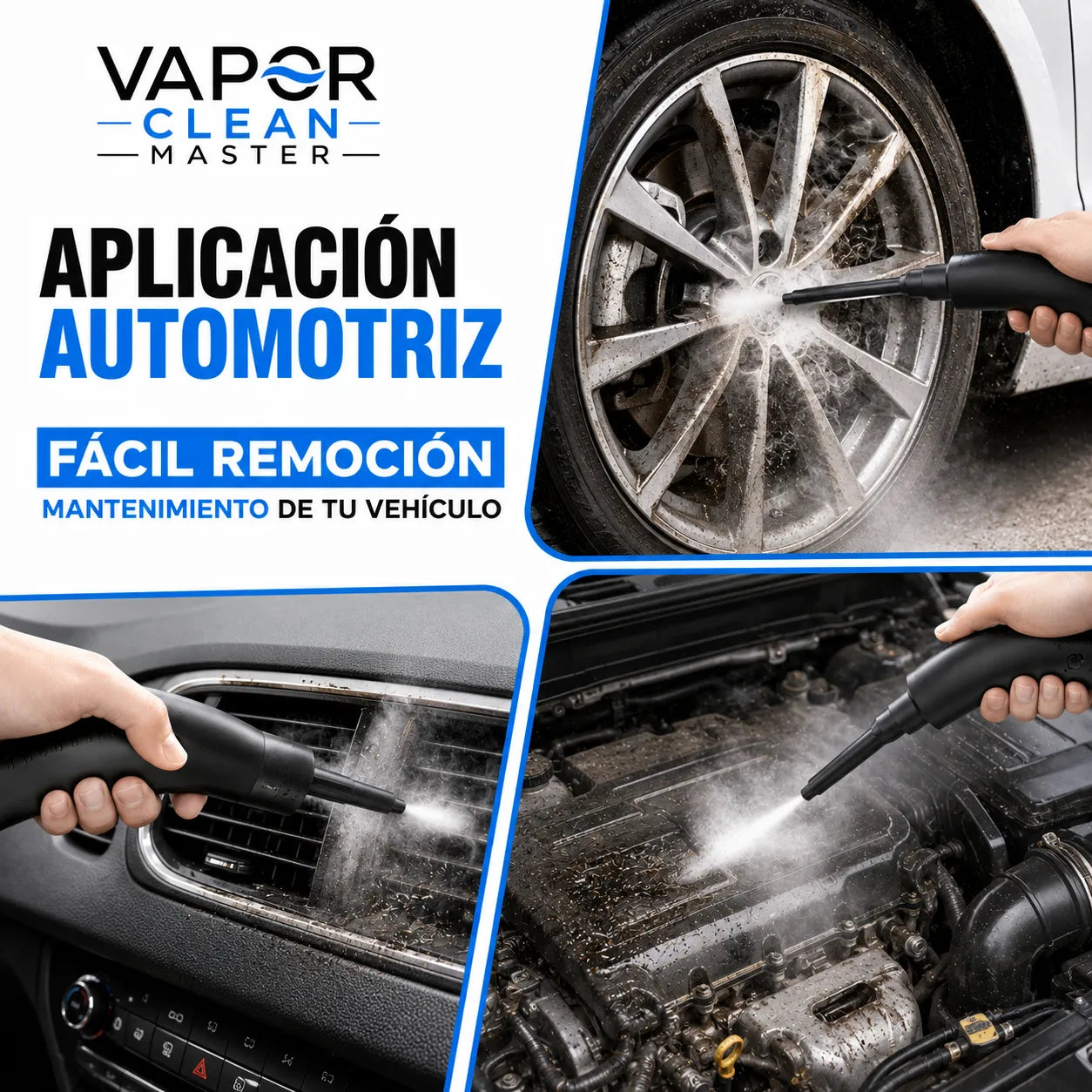 EQUIPO VAPOR CLEAN MASTER  Limpieza profunda y eficiente para tu hogar y automóvil