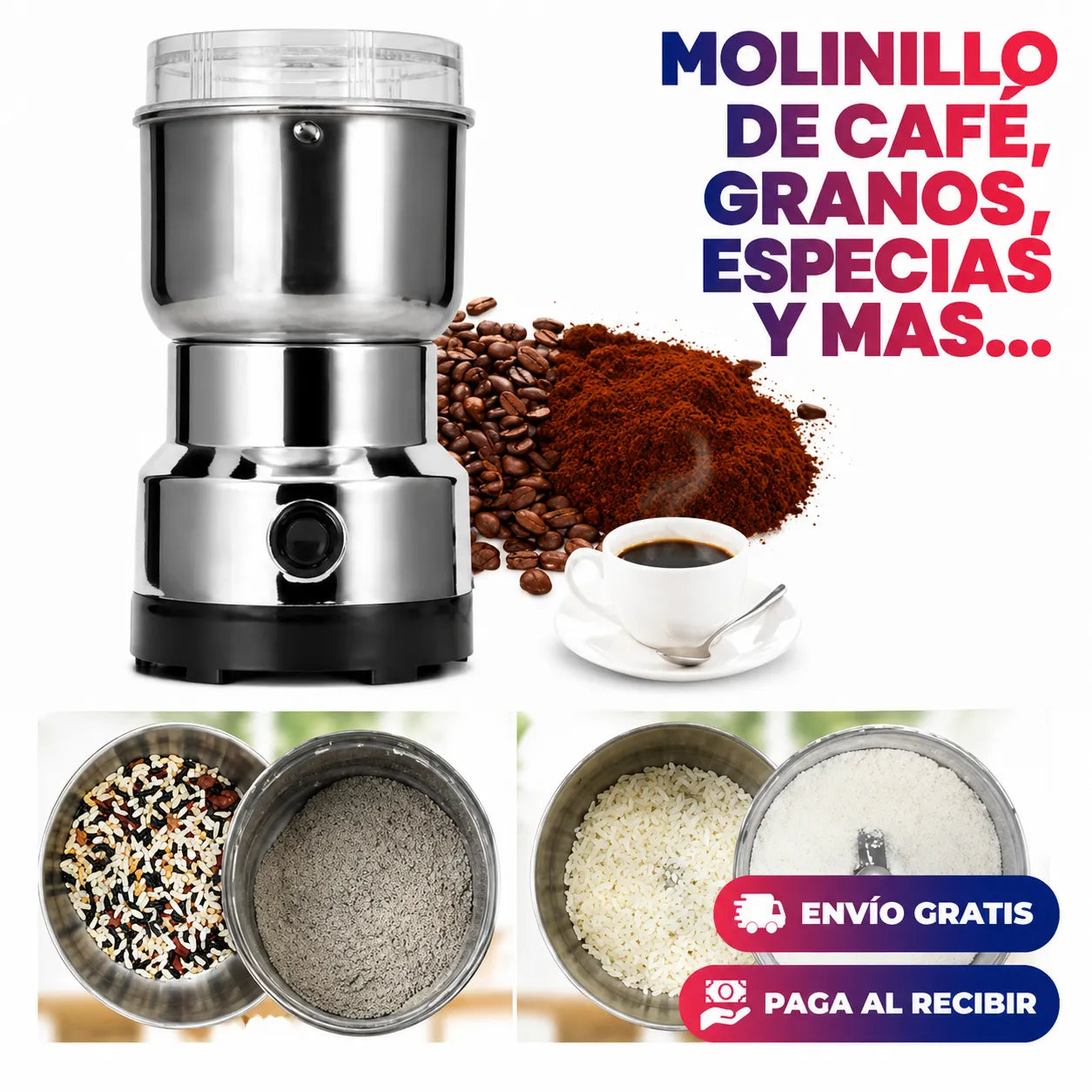 MOLINILLO MultiGrind Pro para el Hogar   APROVECHA 50% OFF, ENVIO GRATIS Y PAGAS AL RECIBIR