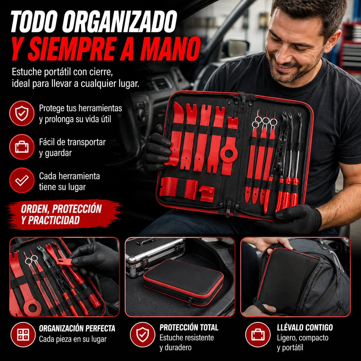 KIT DESMONTAJE TOTAL PRO   Desmonta paneles sin rayar ni dañar tu auto