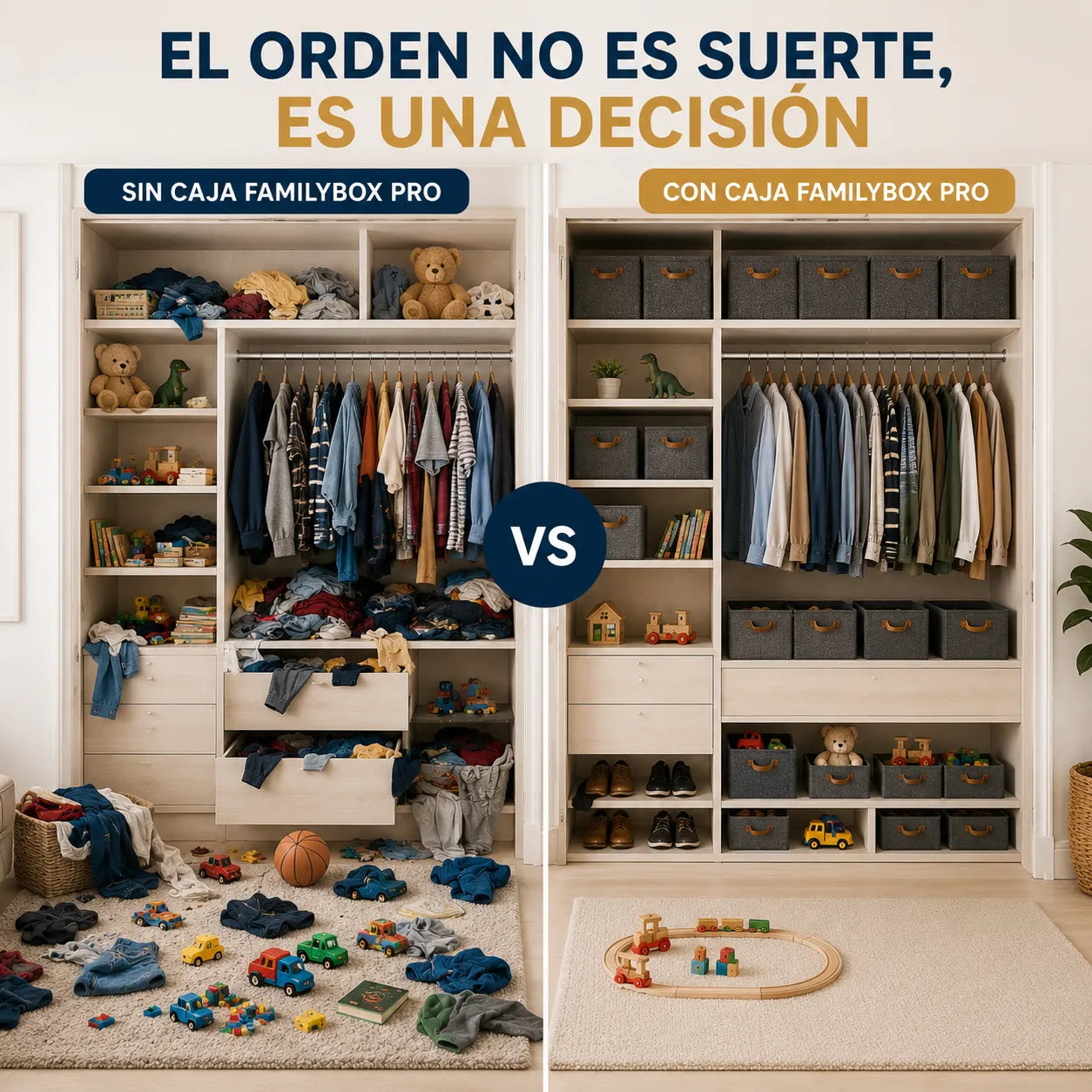 CAJA FAMILYBOX PRO Mantén ropa, juguetes y espacios familiares siempre ordenados