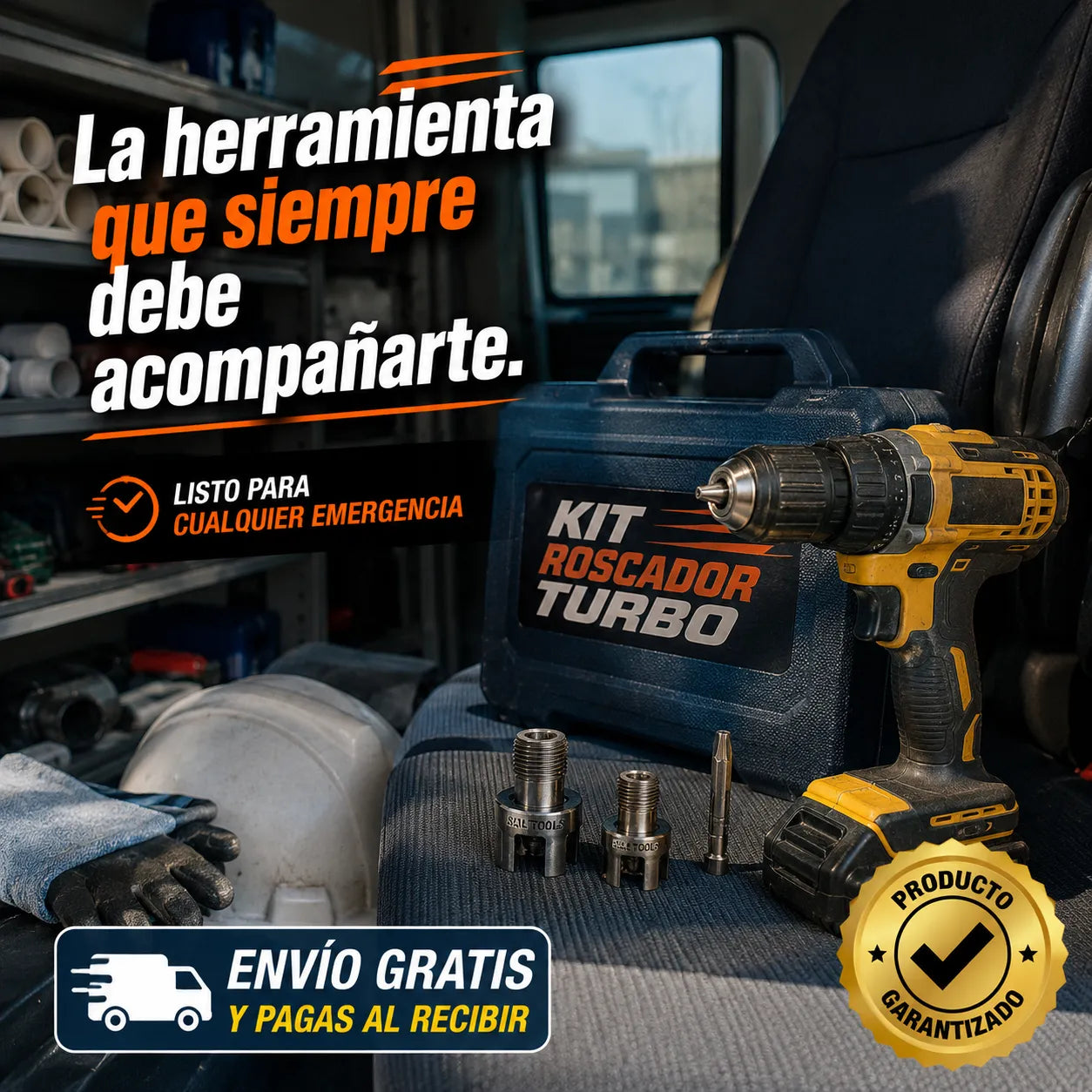 KIT ROSCADOR TURBO 1/2" y 3/4" - Resuelve emergencias de gasfitería en PVC y PPR sin detener el trabajo de tu cliente