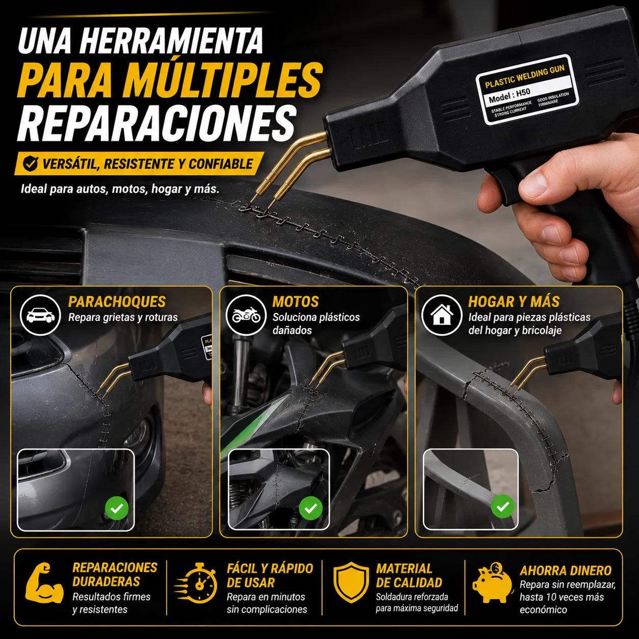 PISTOLA PLASTIC MAX™   Recupera piezas plásticas rotas sin reemplazarlas