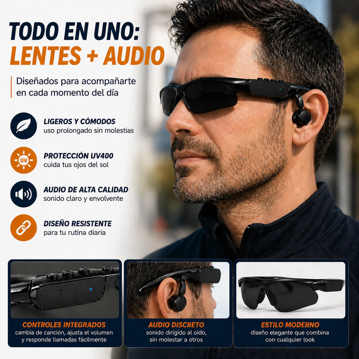Gafa Bluetooth FLOW VISION PRO™ Mantente conectado sin detener tu rutina diaria