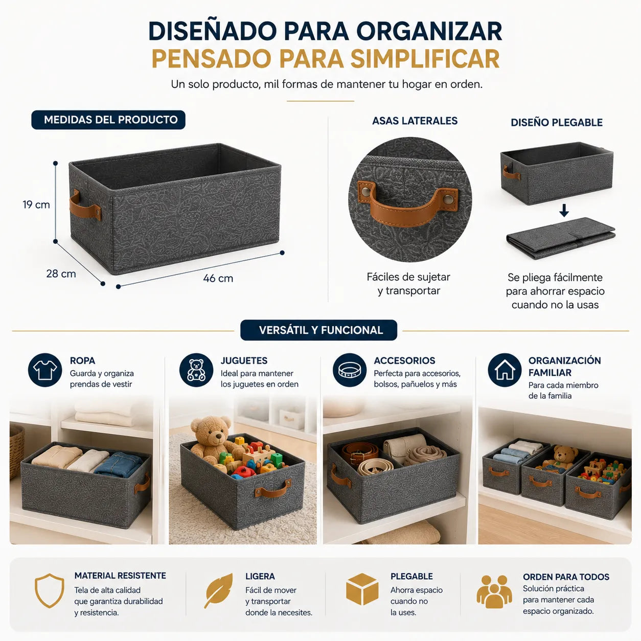CAJA FAMILYBOX PRO Mantén ropa, juguetes y espacios familiares siempre ordenados