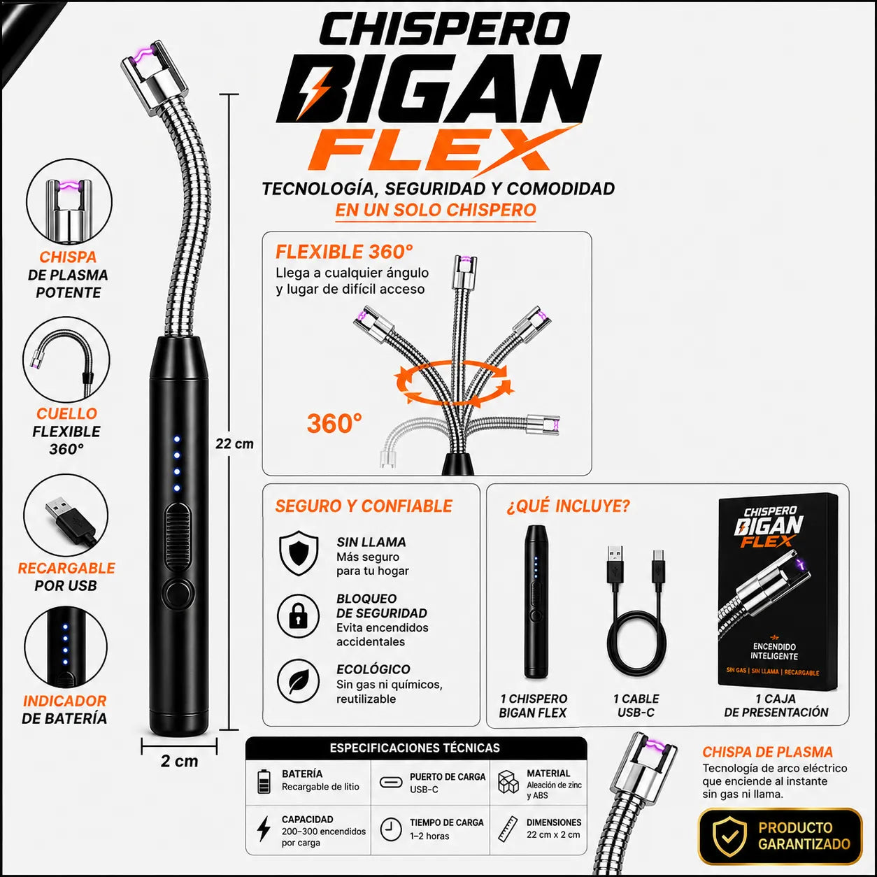 Chispero Eléctrico USB Bigan Flex™