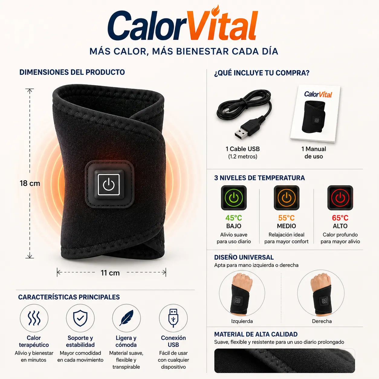 Muñequera CALOR VITAL   Más comodidad para tus manos cada día