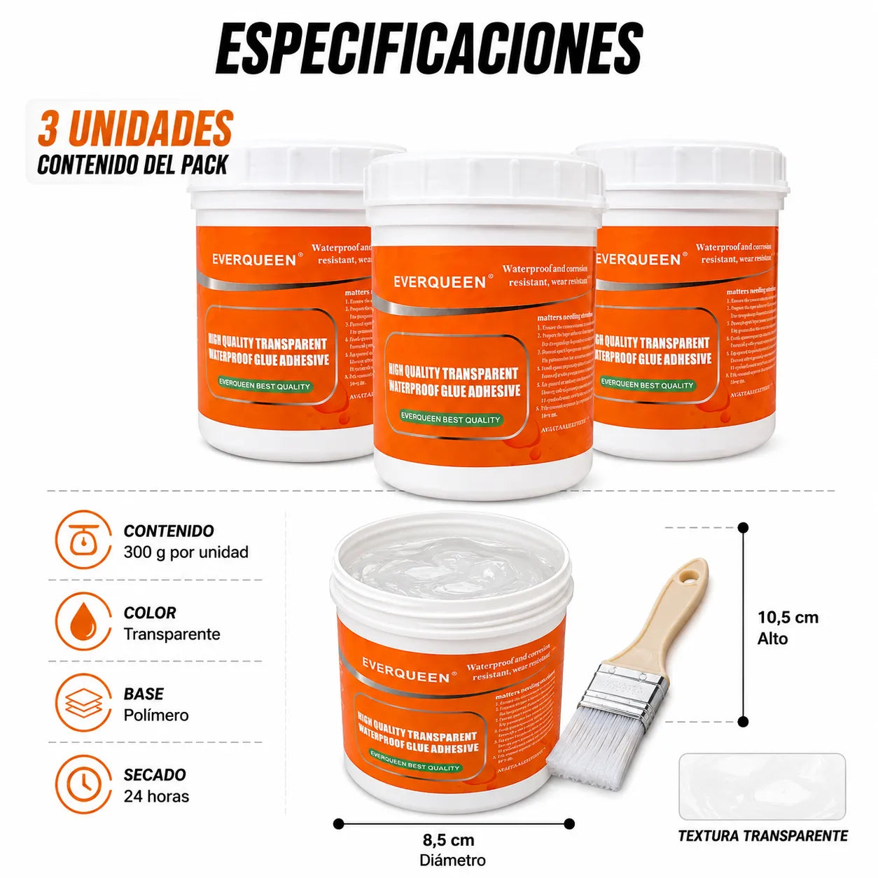 Sellador impermeable transparente EVERQUEEN - ENVIO GRATIS Y PAGAS A RECIBIR