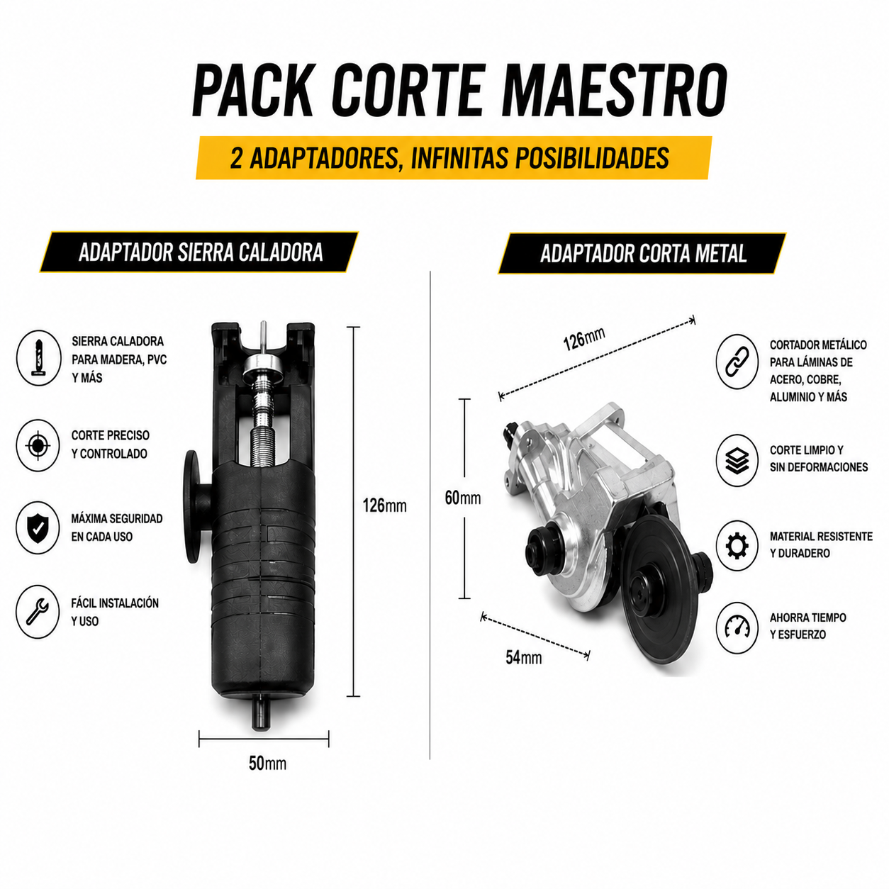 PACK CORTE MAESTRO Convierte tu taladro en una estación de corte rápida y precisa