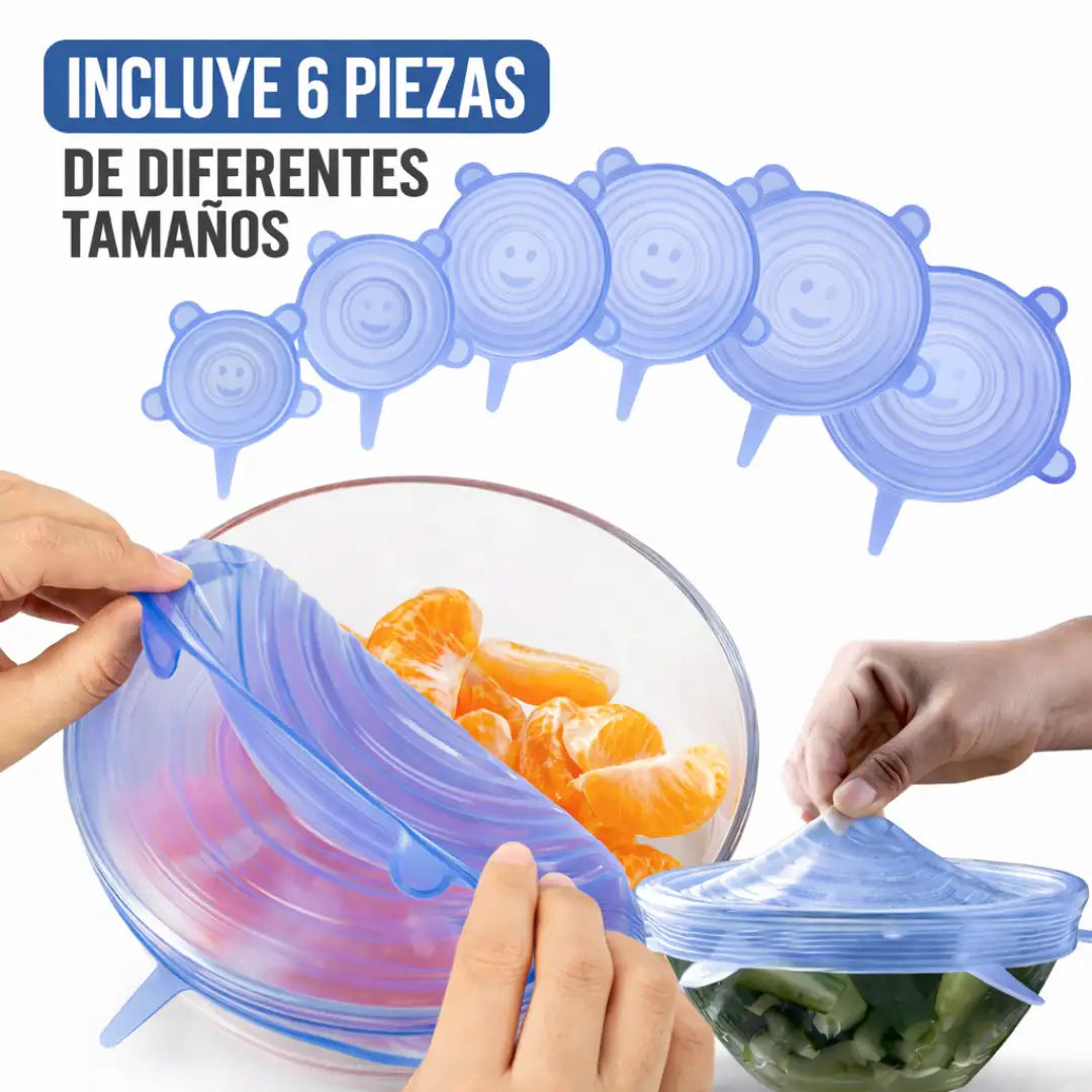 TAPA TODO™ Tapas de silicona selladoras de alimentos (Pack x6)