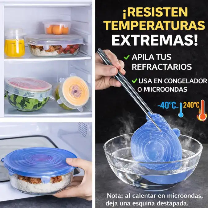 TAPA TODO™ Tapas de silicona selladoras de alimentos (Pack x6)