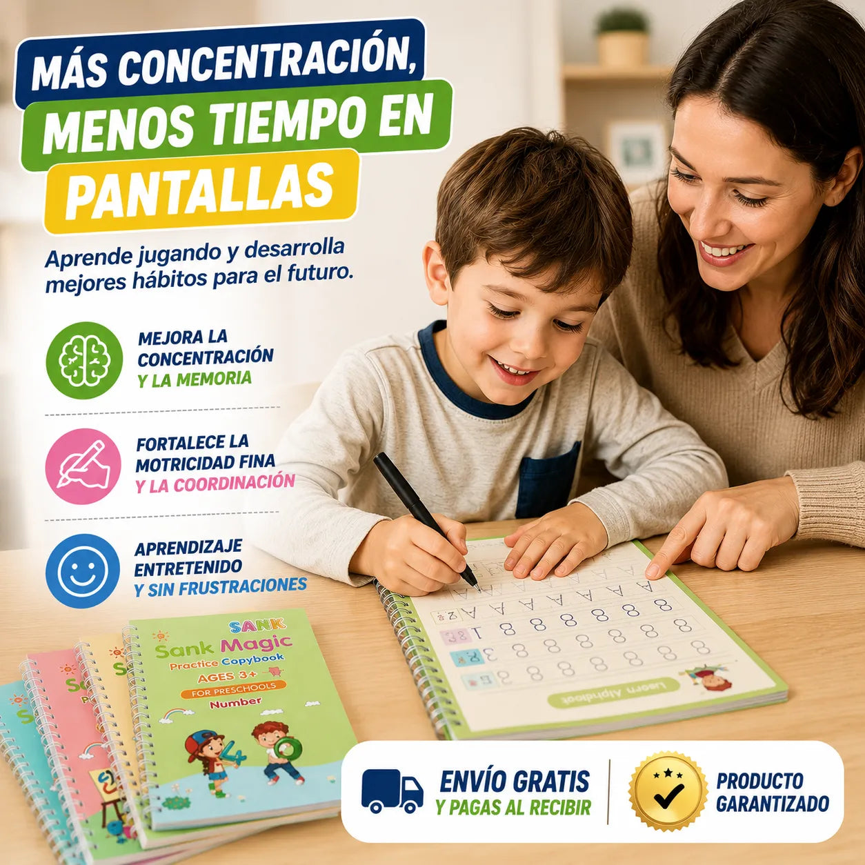 CUADERNO CALIGRAFÍA INTELIGENTE Ayuda a tu hijo a escribir mejor desde pequeño