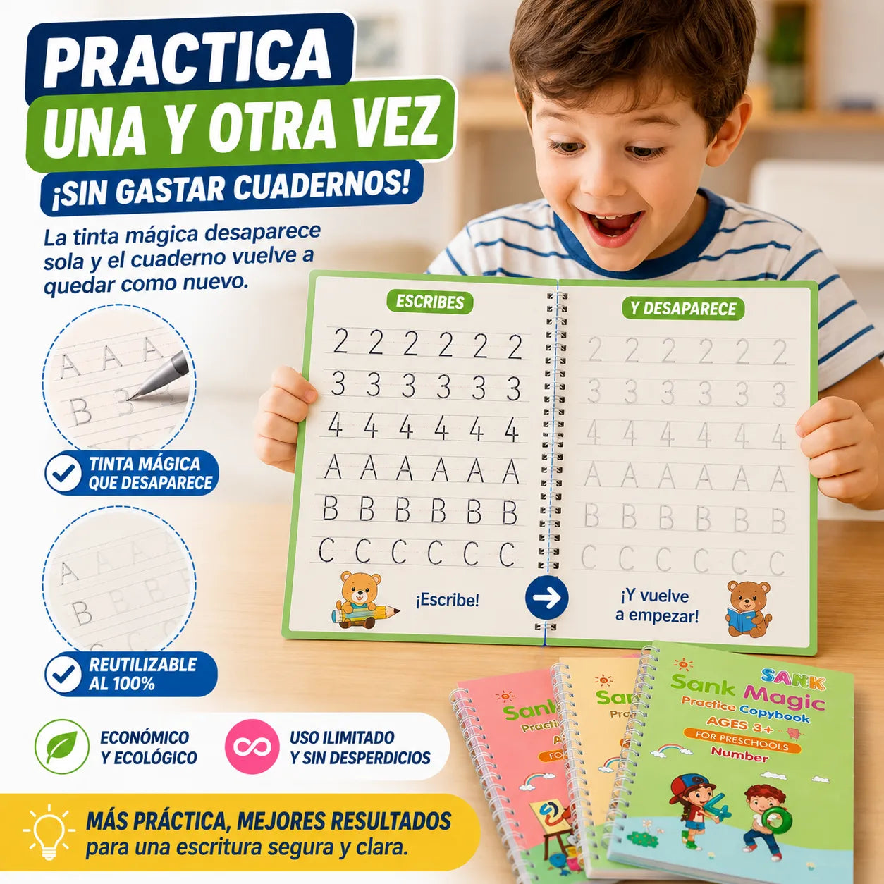CUADERNO CALIGRAFÍA INTELIGENTE Ayuda a tu hijo a escribir mejor desde pequeño