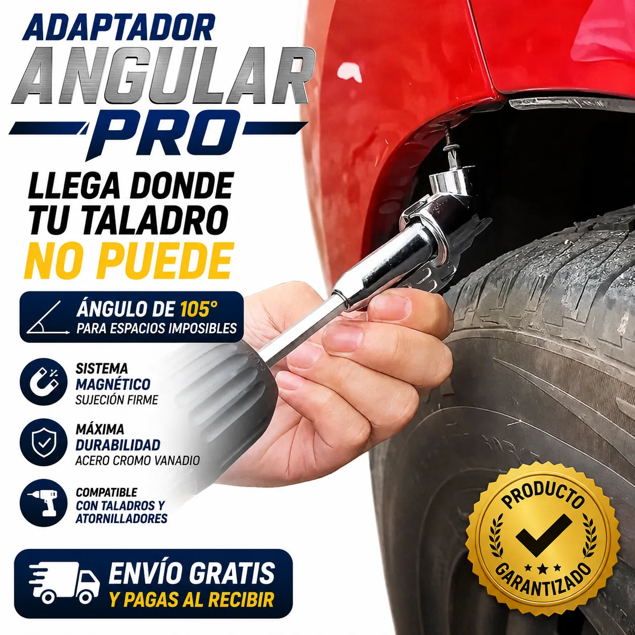 ADAPTADOR ANGULAR PRO   Llega a espacios imposibles sin desmontar nada