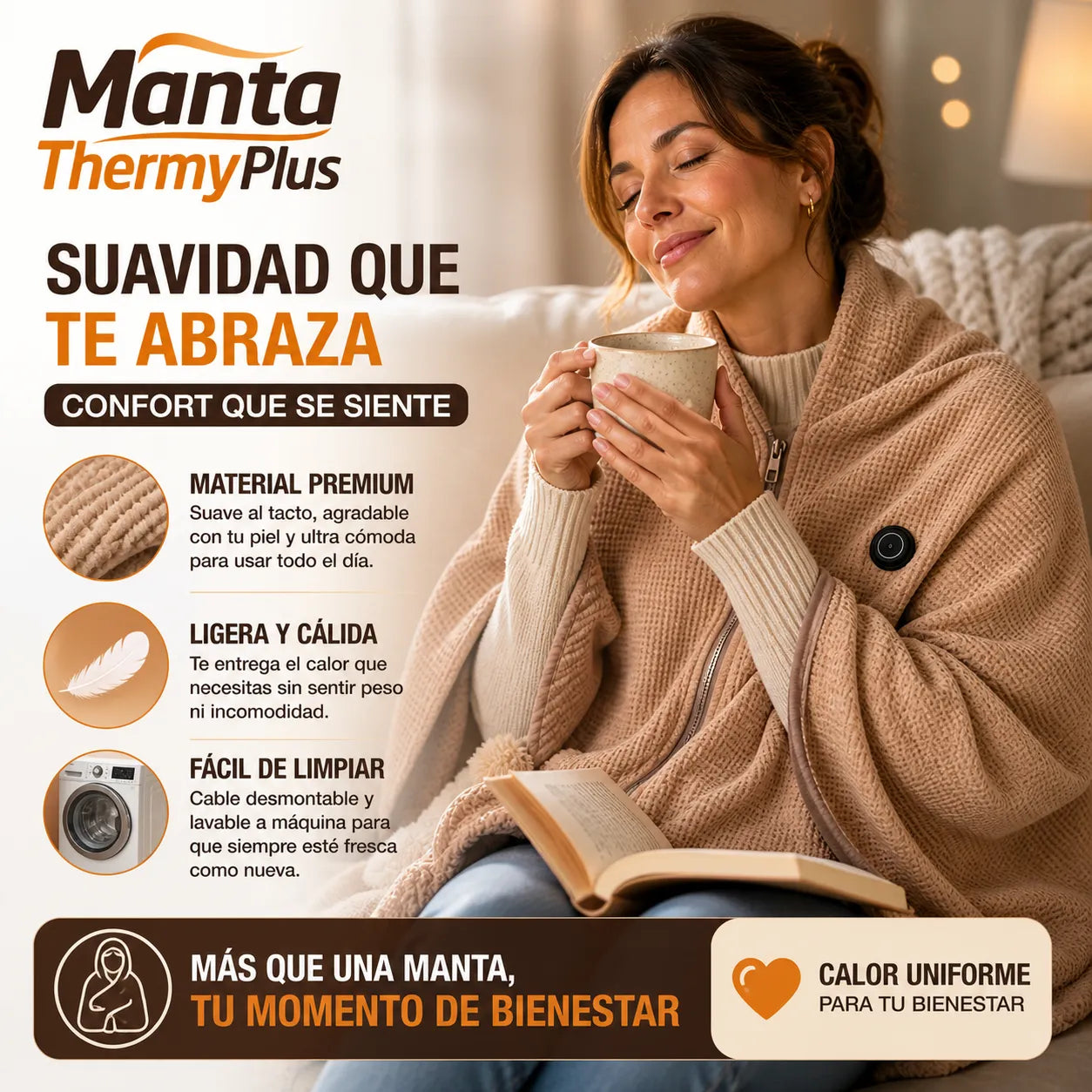 MANTA THERMY PLUS Calor inmediato y confort total donde estés